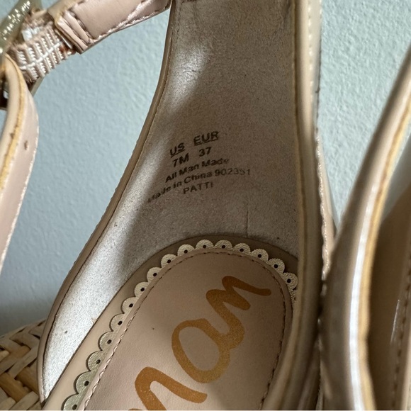 Sam Edelman Patti Ankle Strap Sandal Nude Soft Beige Patent Size 7 - Picture 12 of 16